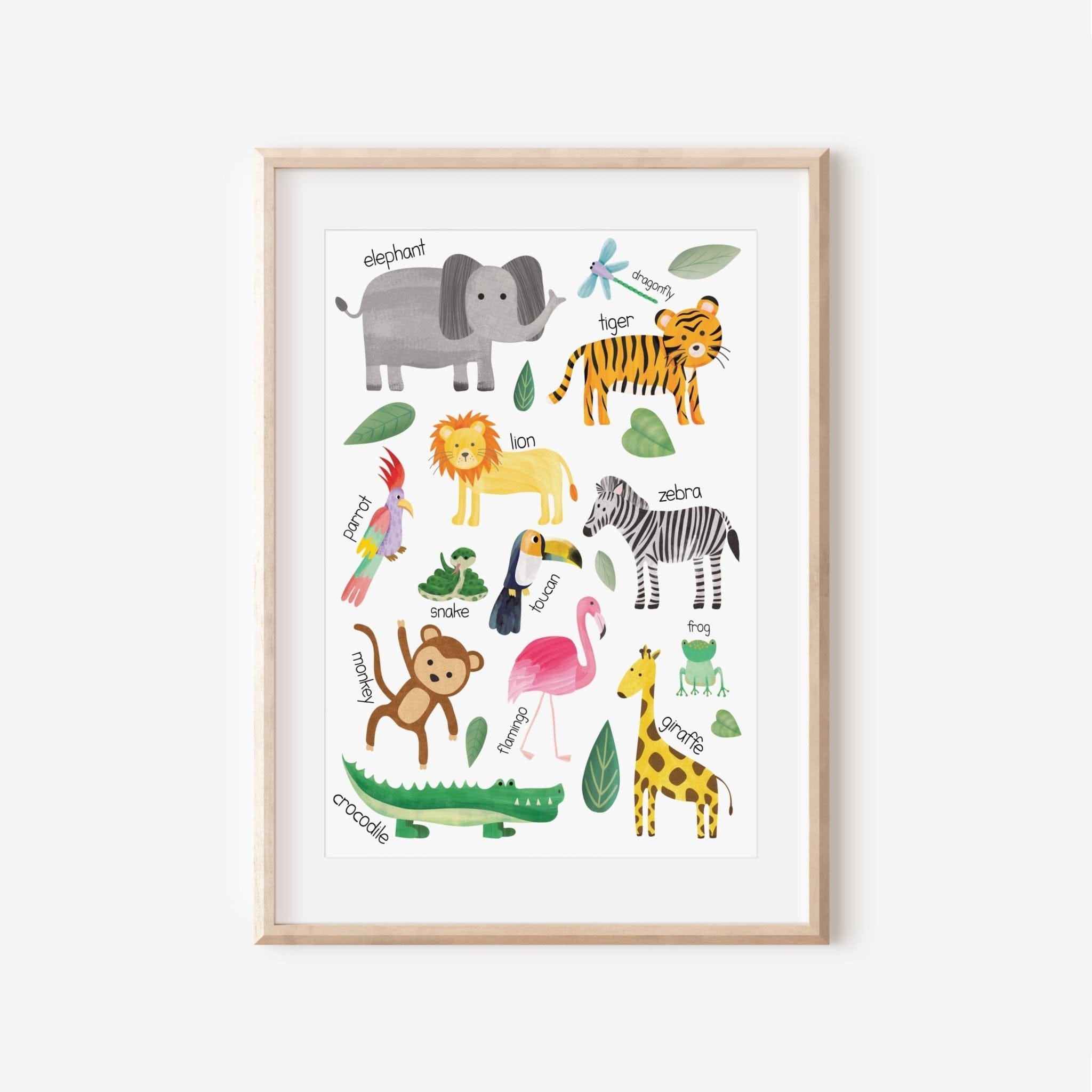Safari Animal Wall Art for Kids' Room - Dolly and Fred Designs
