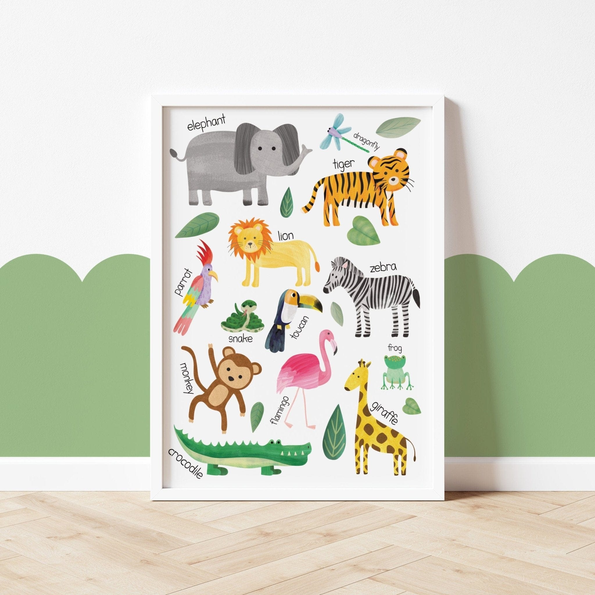 Safari Animal Wall Art for Kids' Room - Dolly and Fred Designs
