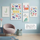 Sea animal nursery print set of 3 - Dolly and Fred Designs