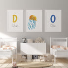 Sea animal nursery print set of 3 - Dolly and Fred Designs