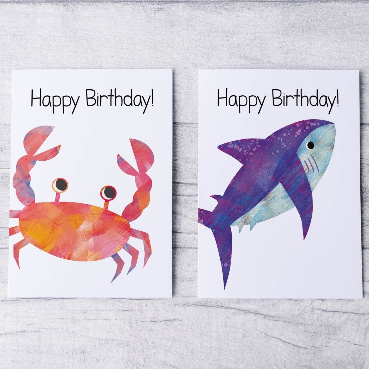 Sea Animal Themed Birthday Card Pack Dolly and Fred Designs