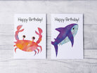 Sea Animal Themed Birthday Card Pack Dolly and Fred Designs