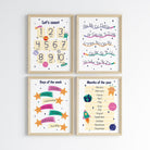 Set of 6 Educational Prints in pink - Dolly and Fred Designs