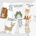 Set of 9 Minimalist Bible Verse Woodland Postcards for Children Dolly and Fred Designs