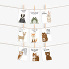Set of 9 Minimalist Bible Verse Woodland Postcards for Children Dolly and Fred Designs