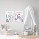 Set of 9 Pink Dinosaur Bible verse prints - Dolly and Fred Designs