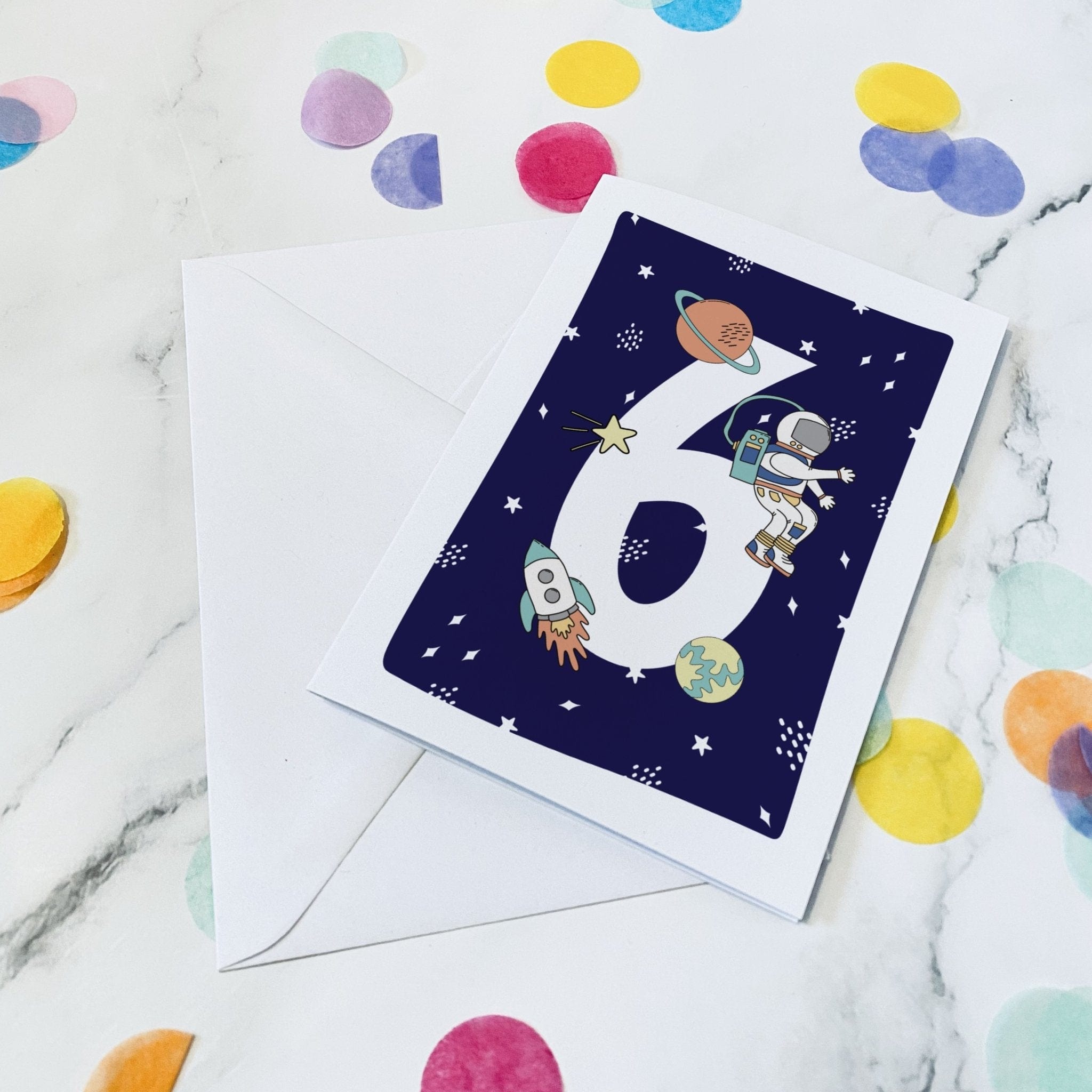 Space Age Birthday Card - Dolly and Fred Designs