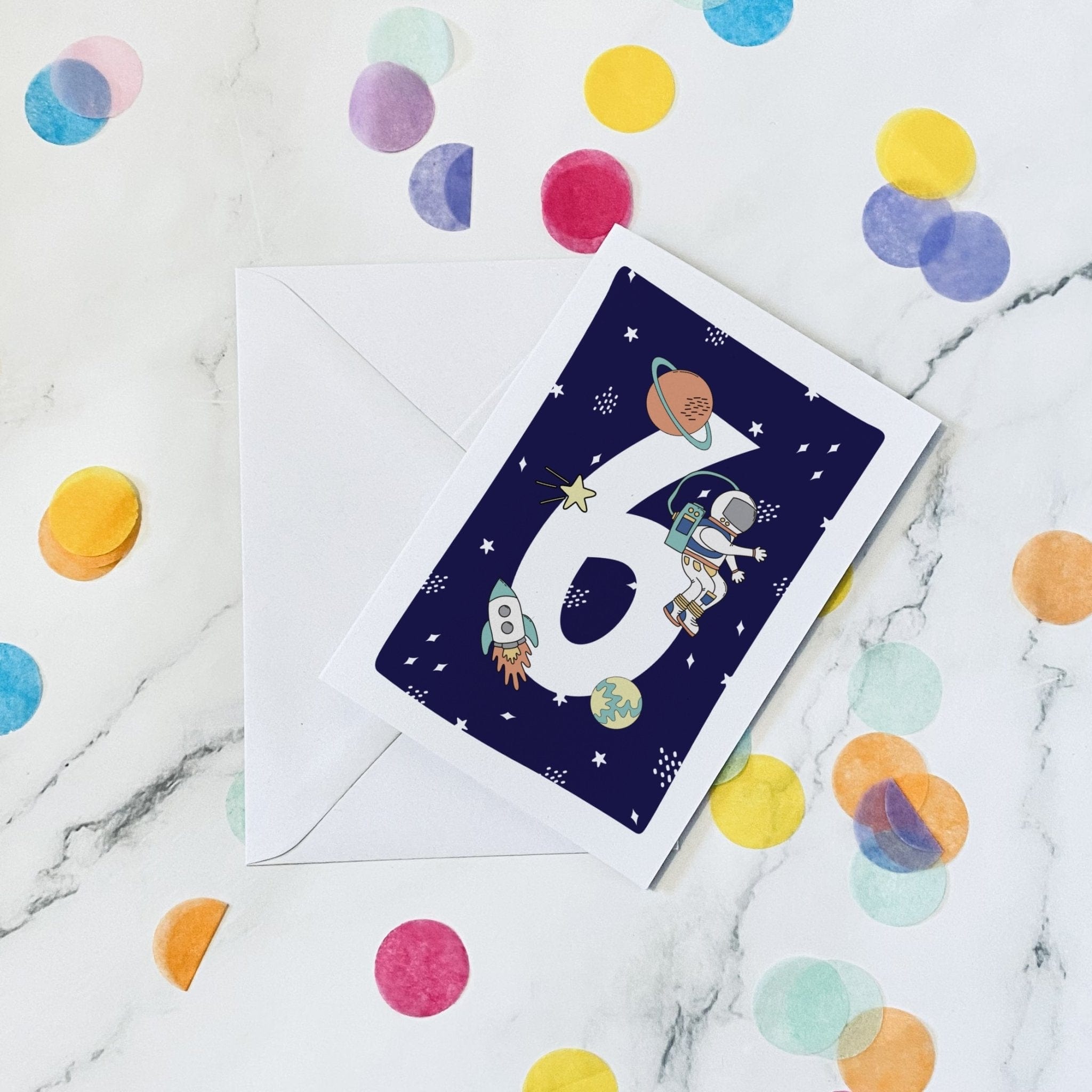 Space Age Birthday Card - Dolly and Fred Designs