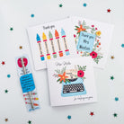 Stack of Dolly and Fred thank you teacher cards in different designs.