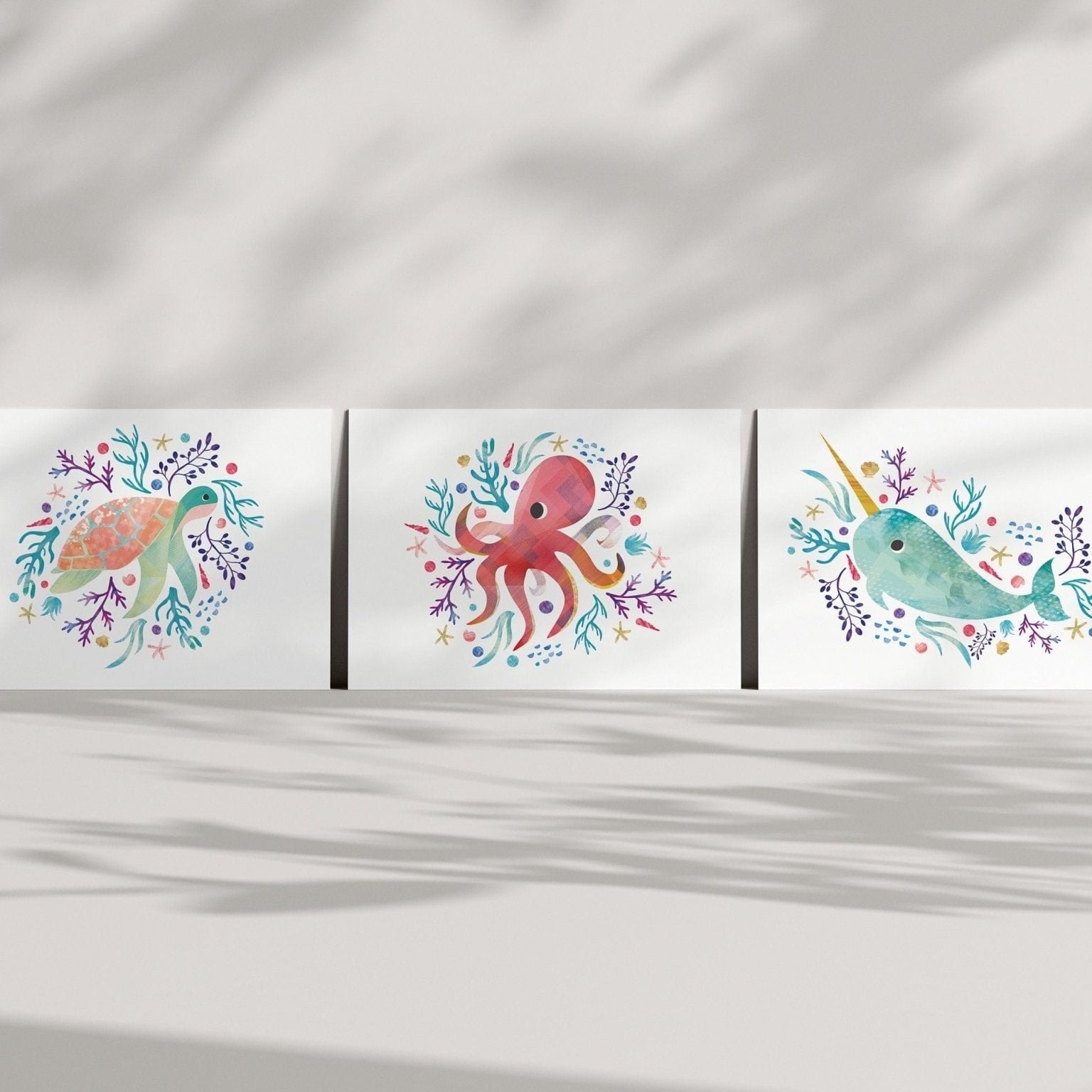 Under the sea postcards - Dolly and Fred Designs