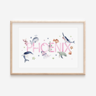 Watercolour Ocean Name print - Dolly and Fred Designs