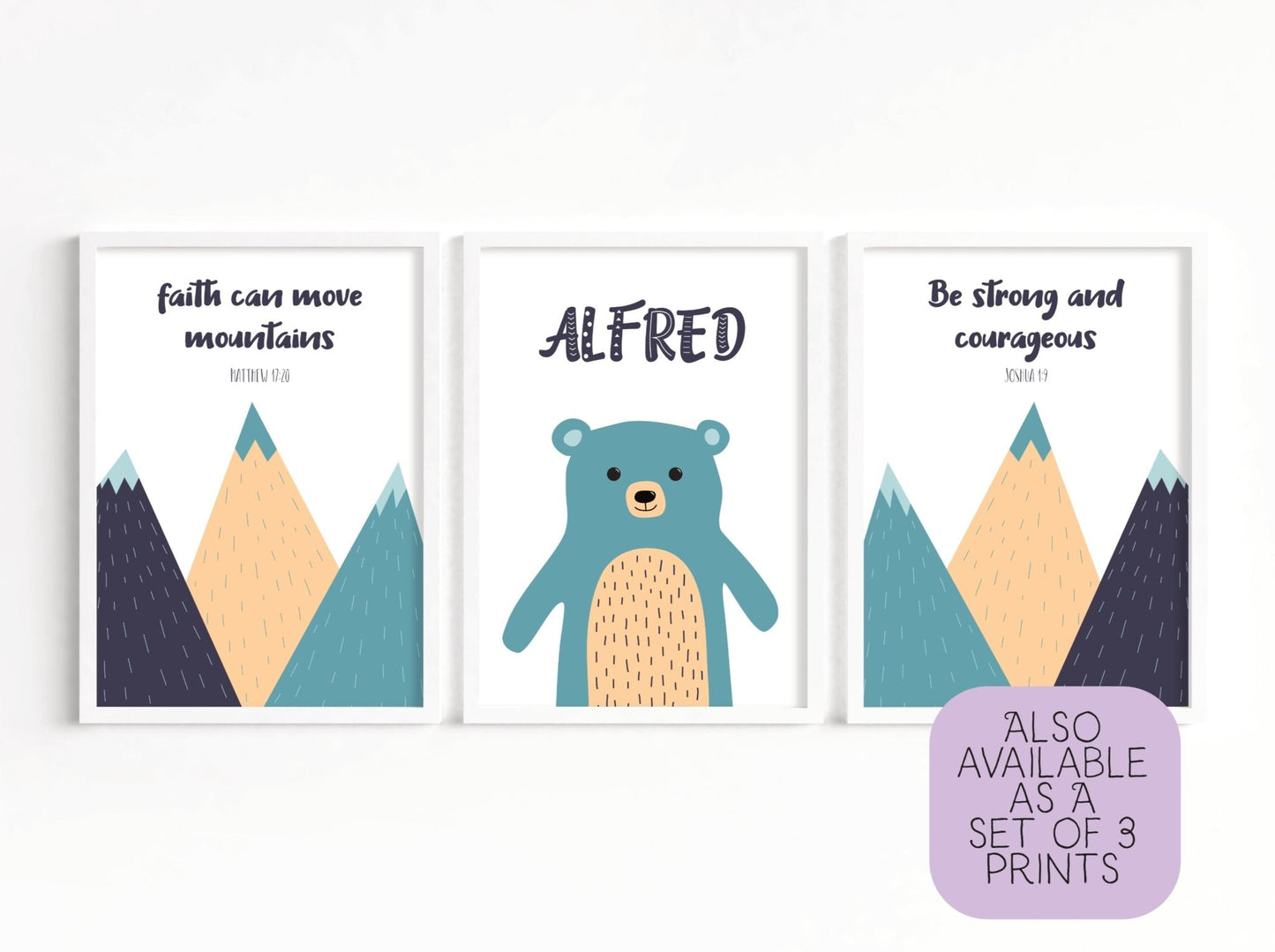 Be Strong and Courageous Nursery Print - Dolly and Fred Designs