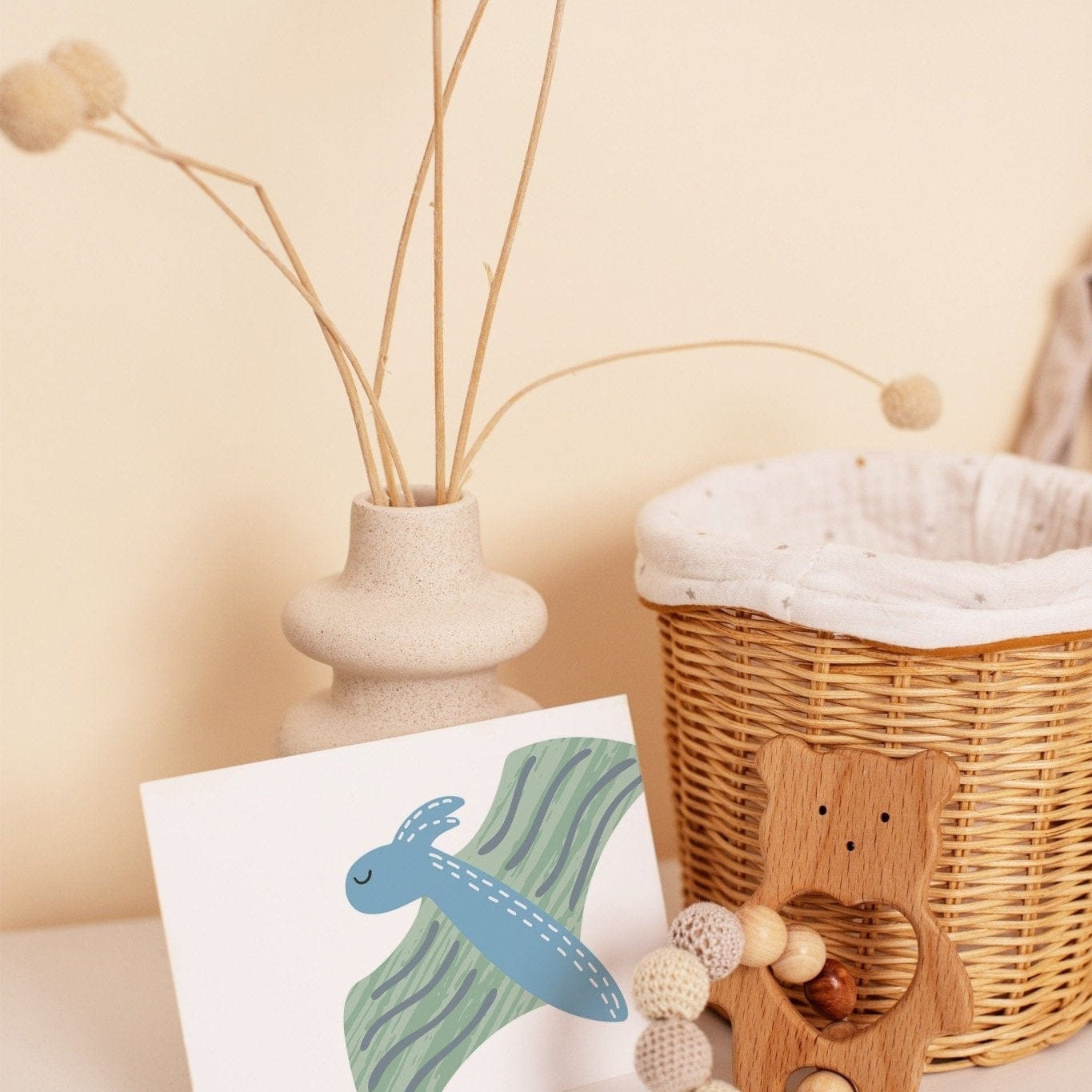 Blue and green dinosaur Postcards - Dolly and Fred Designs