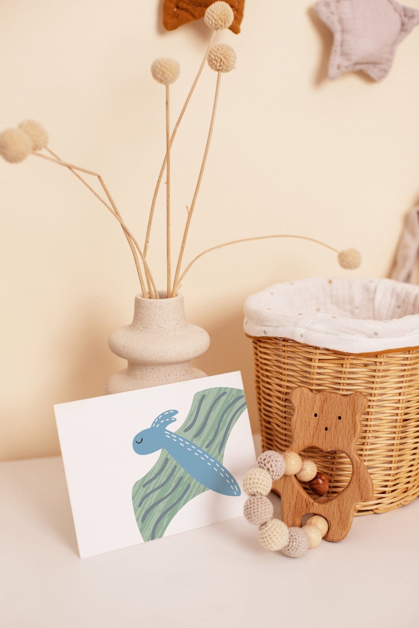 Blue and green dinosaur Postcards - Dolly and Fred Designs