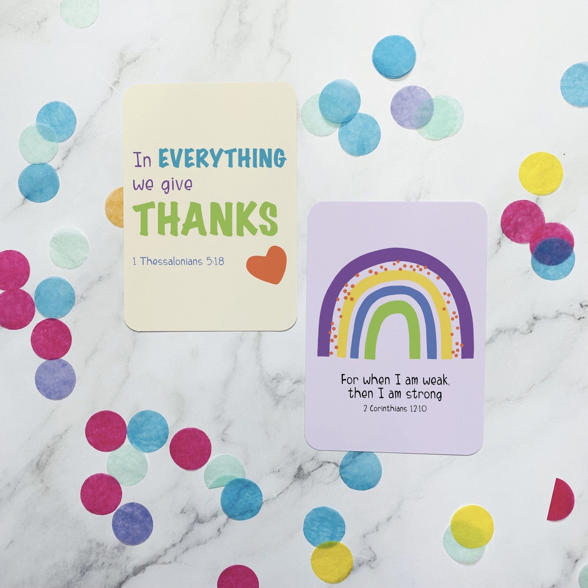 Bright Bible Verse Postcards - Dolly and Fred Designs