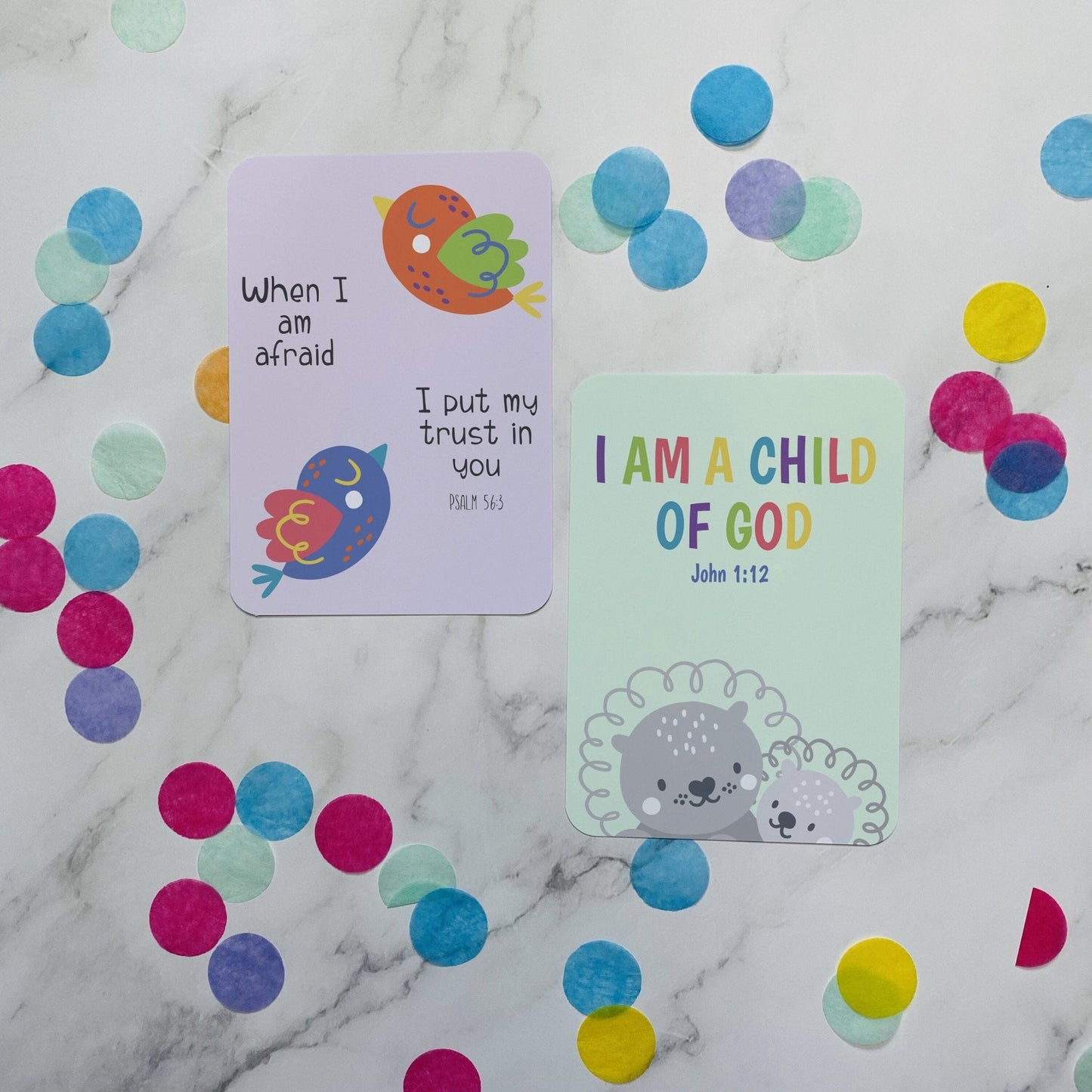 Bright Bible Verse Postcards - Dolly and Fred Designs
