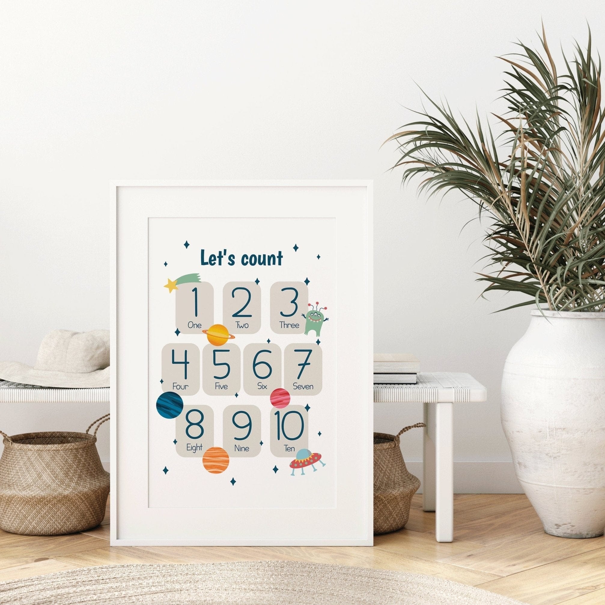 Bright Educational Space Prints Set of 6 - Dolly and Fred Designs