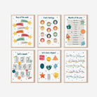 Bright Educational Space Prints Set of 6 - Dolly and Fred Designs