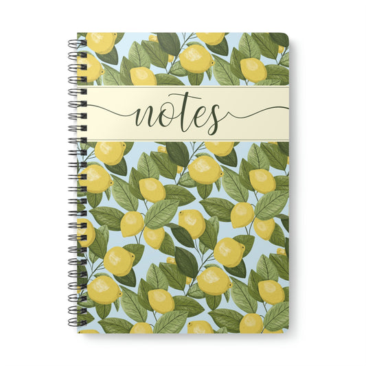 Bright lemons spiral bound notebook - Dolly and Fred Designs