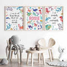 Bright Ocean Animals Bible Verse Nursery Print set - Dolly and Fred Designs