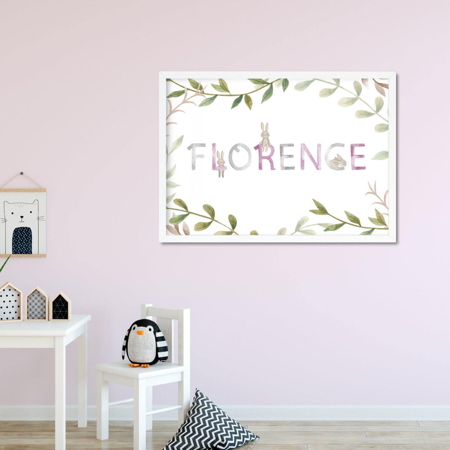 Bunny Rabbit Name Print - Dolly and Fred Designs