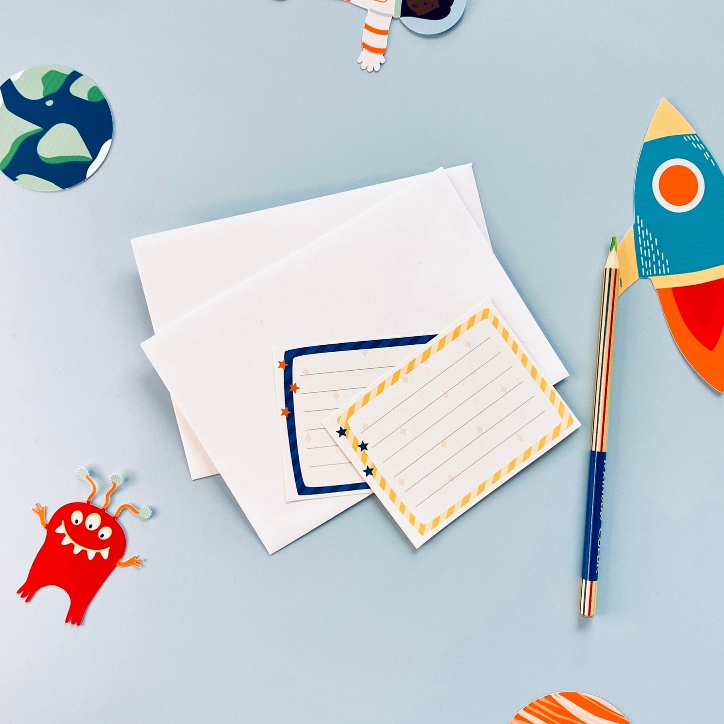 Childrens space letter writing set - Dolly and Fred Designs