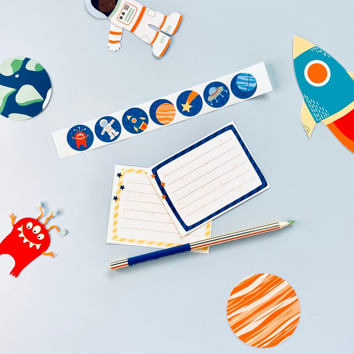 Childrens space letter writing set - Dolly and Fred Designs