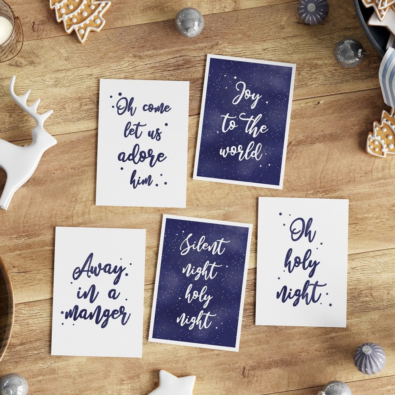 Christmas Carols Card 5 pack - Dolly and Fred Designs