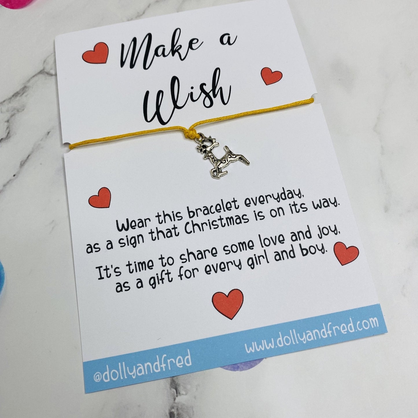 Christmas Charm Wish Bracelet - Dolly and Fred Designs