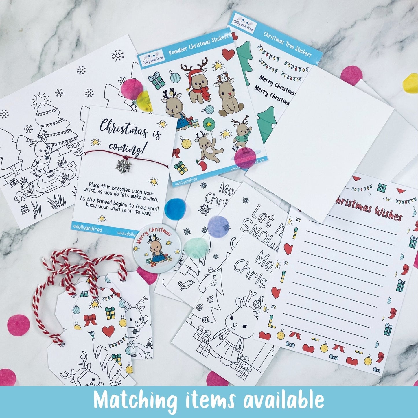Christmas Charm Wish Bracelet - Dolly and Fred Designs