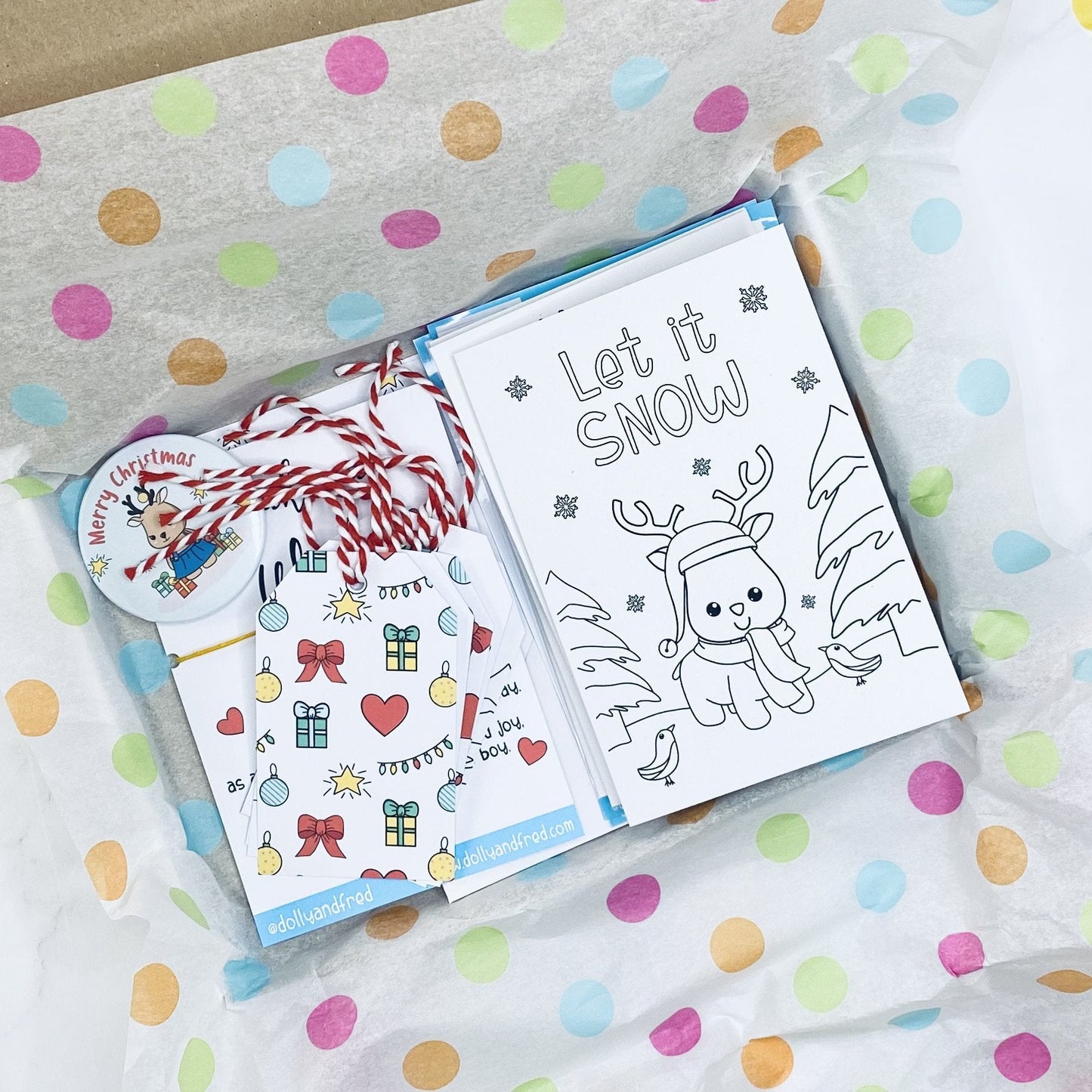 Christmas Reindeer Stationery Gift Box - Dolly and Fred Designs