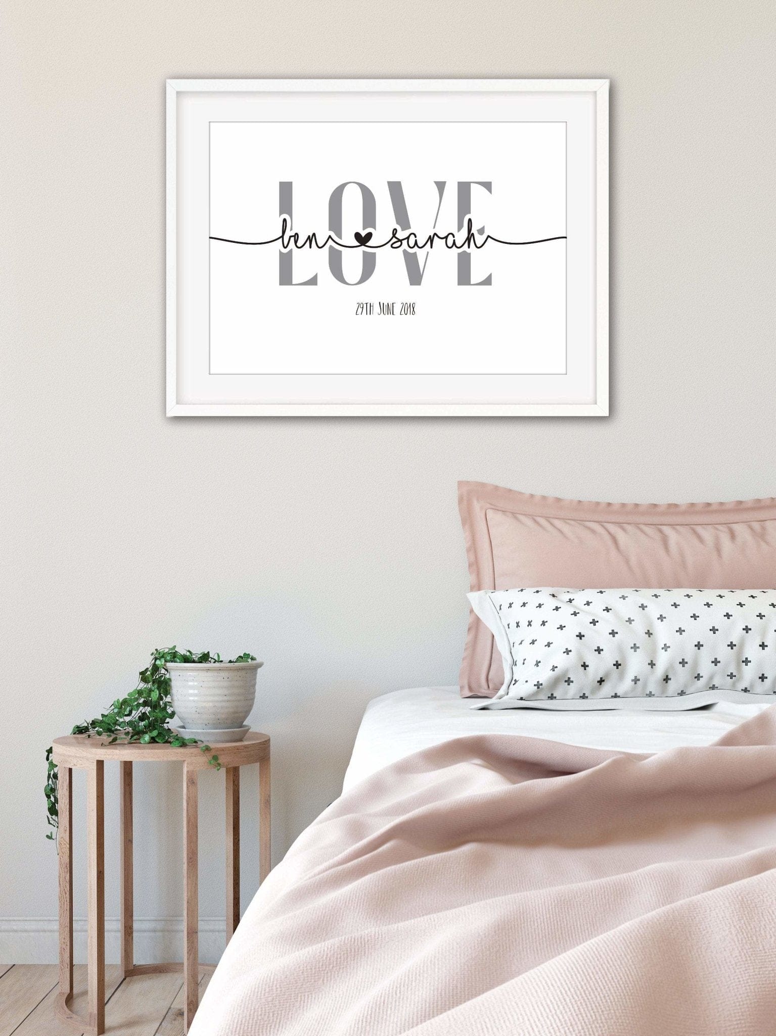 couples love heart name print - Dolly and Fred Designs
