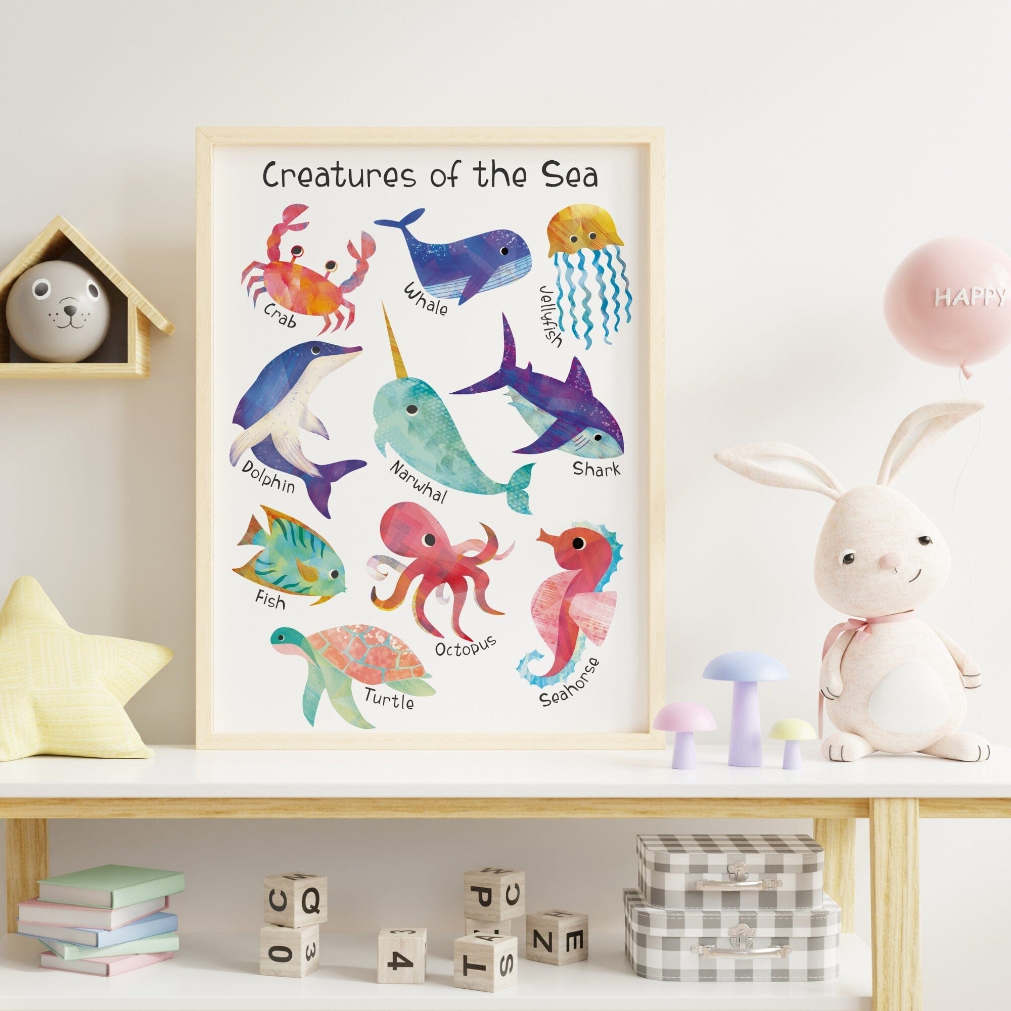 Creatures of the Sea Nursery Print - Dolly and Fred Designs