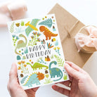 Cute Dinosaur Birthday Card, A5 - Dolly and Fred Designs