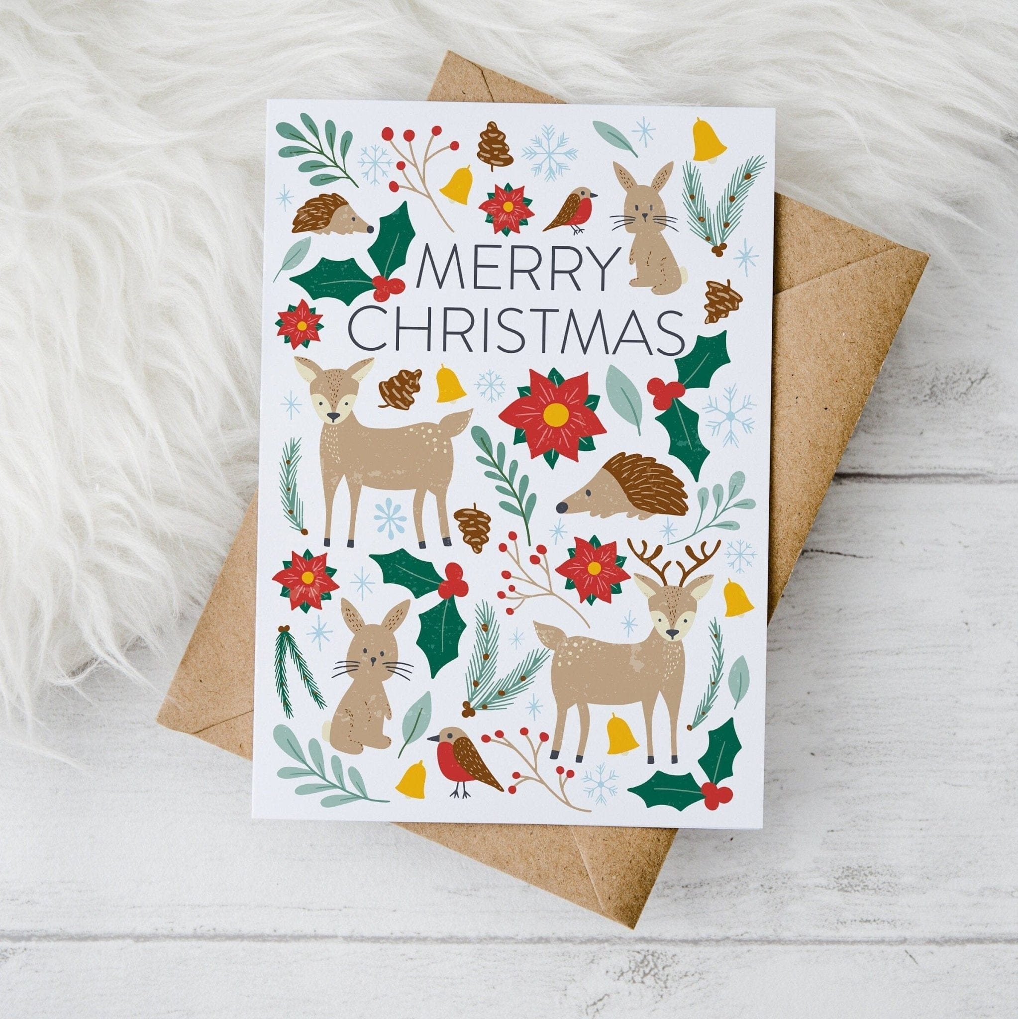 Cute Woodland Animal Christmas Card A5 - Dolly and Fred Designs