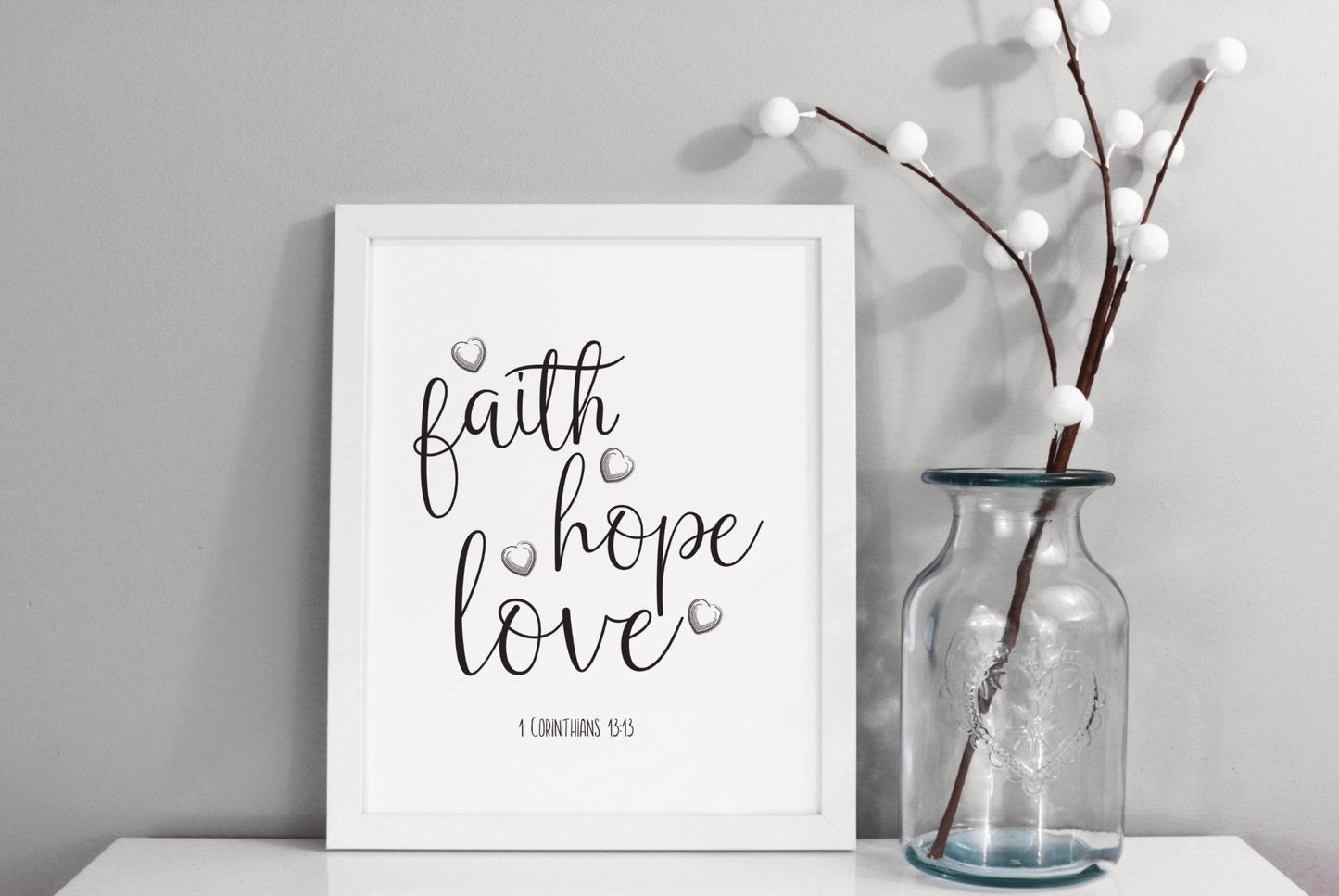 Faith Love Hope Print - Dolly and Fred Designs