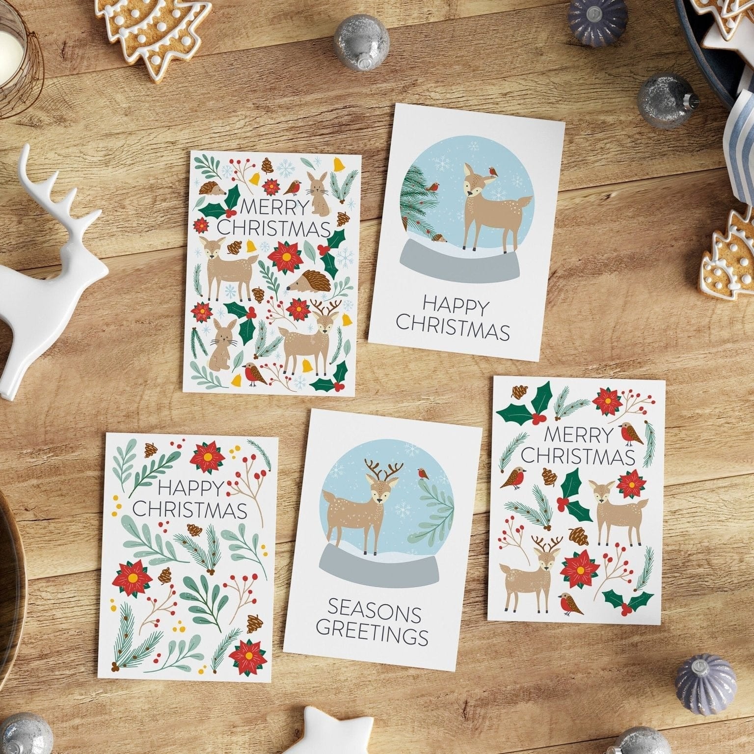 Festive Woodland Christmas Card Pack - Dolly and Fred Designs