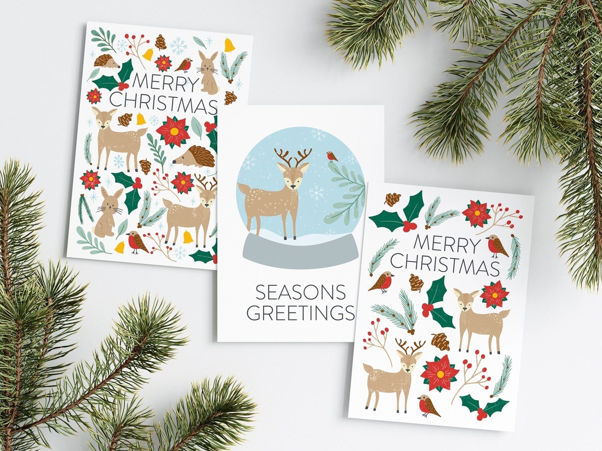 Festive Woodland Christmas Card Pack - Dolly and Fred Designs