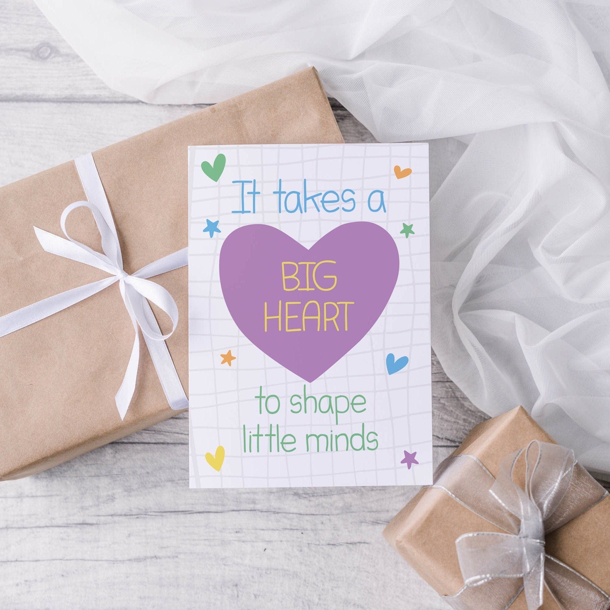 Heartfelt Thank you Teacher Card - Dolly and Fred Designs