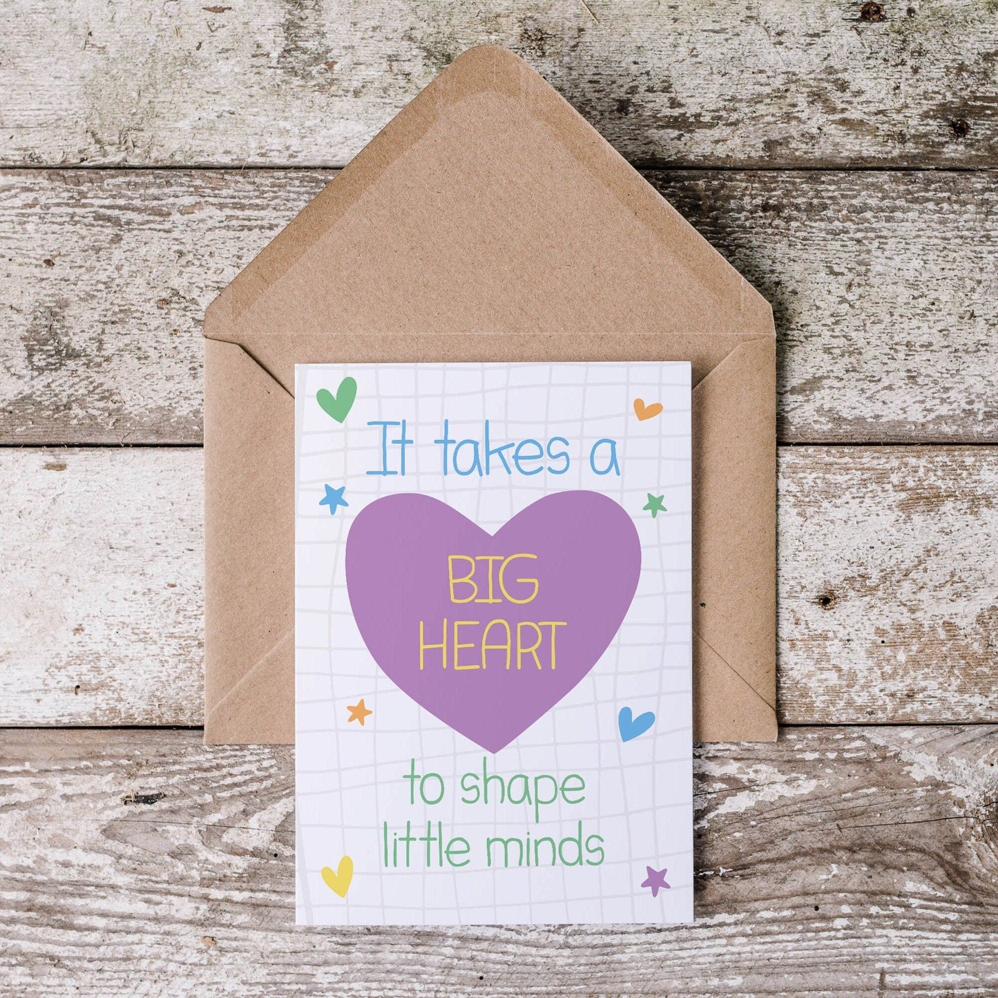 Heartfelt Thank you Teacher Card - Dolly and Fred Designs