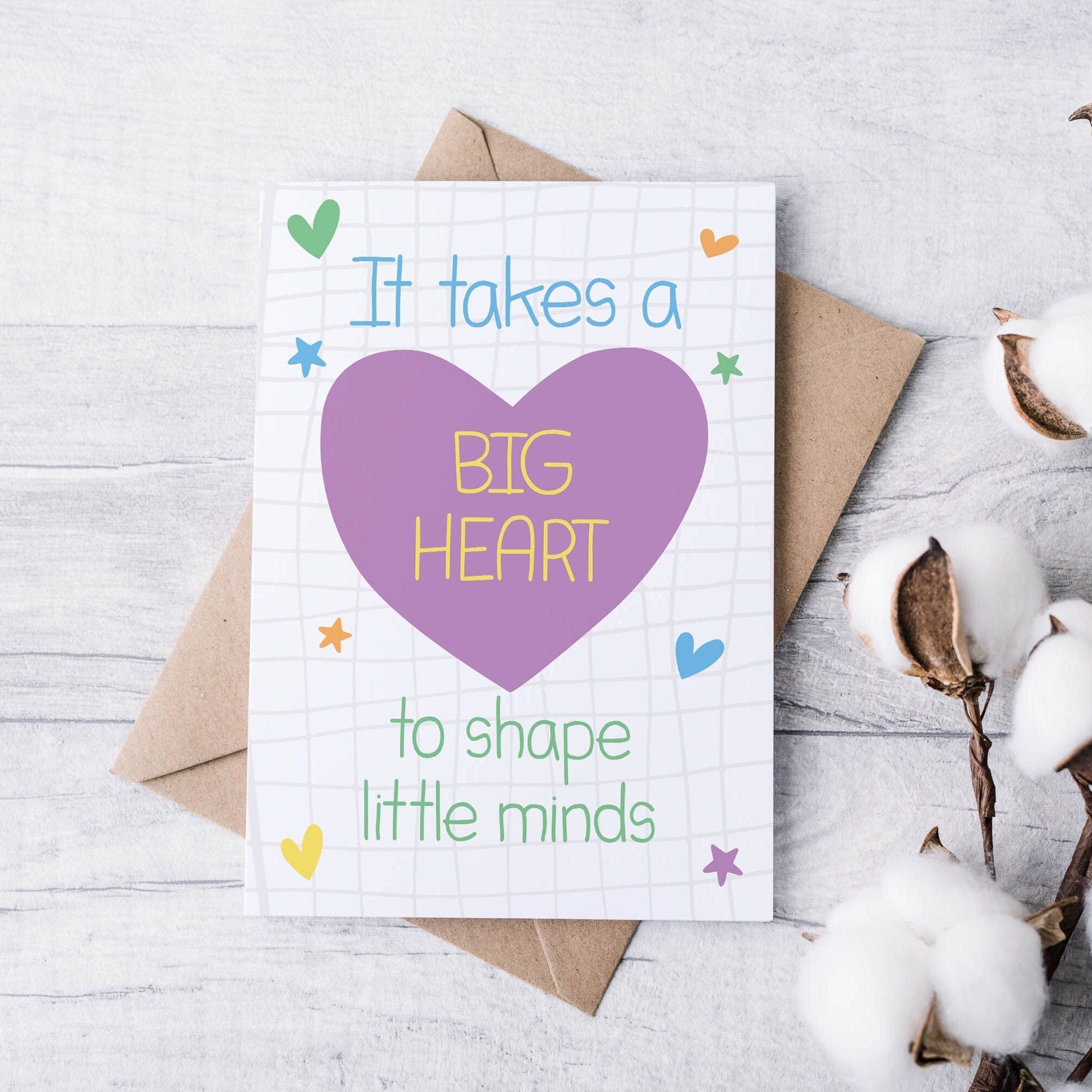 Heartfelt Thank you Teacher Card - Dolly and Fred Designs