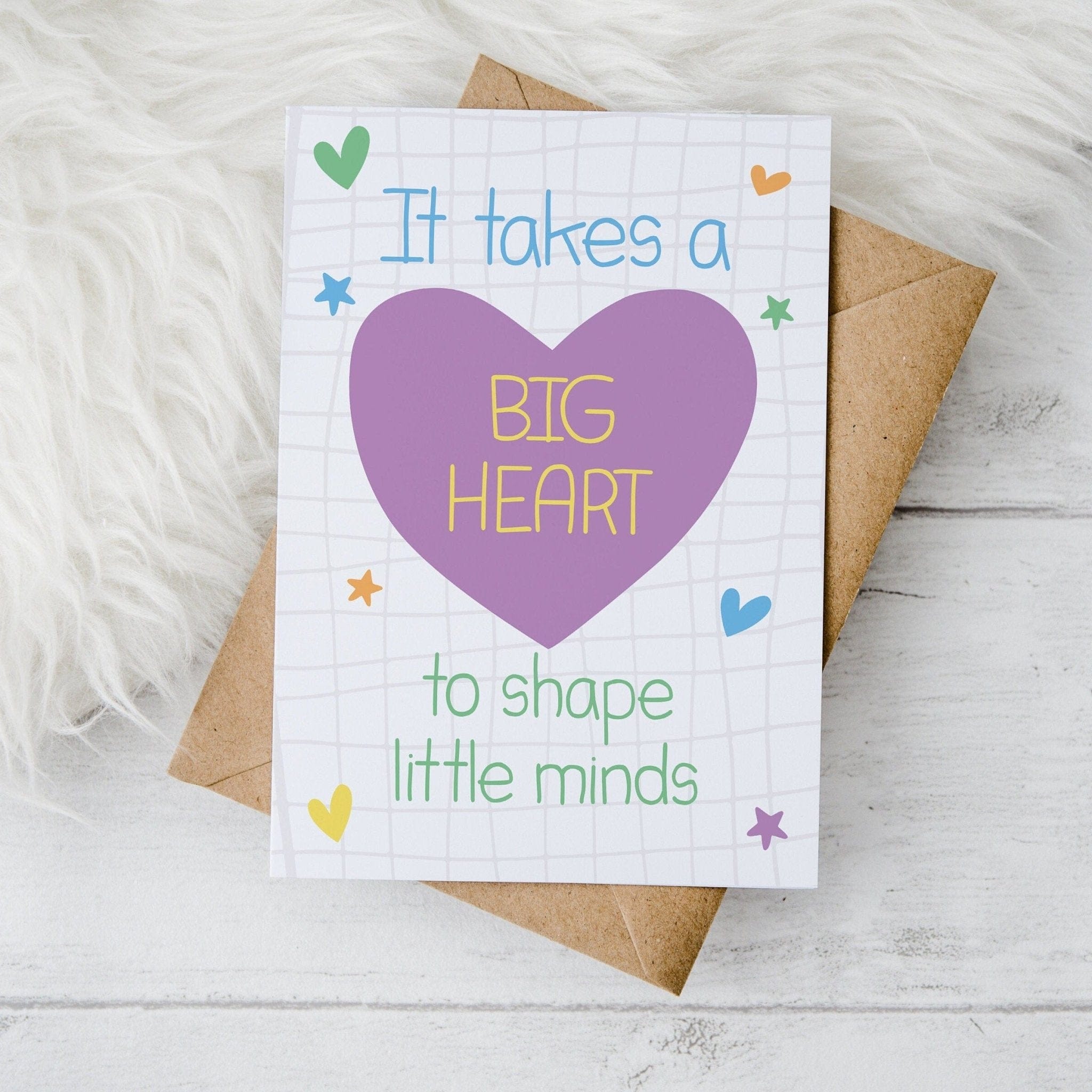 Heartfelt Thank you Teacher Card - Dolly and Fred Designs