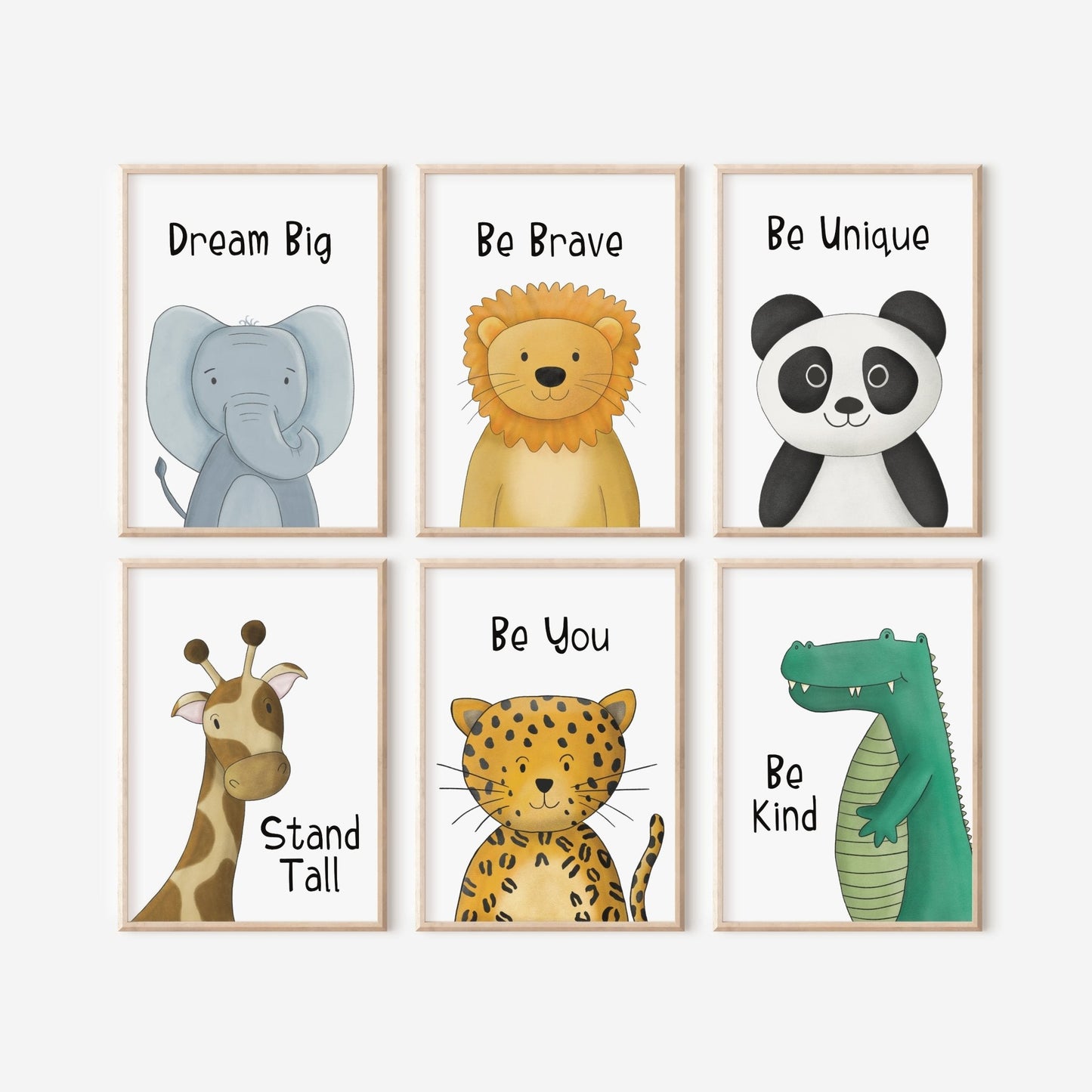 Jungle Affirmation print set of 6 - Dolly and Fred Designs