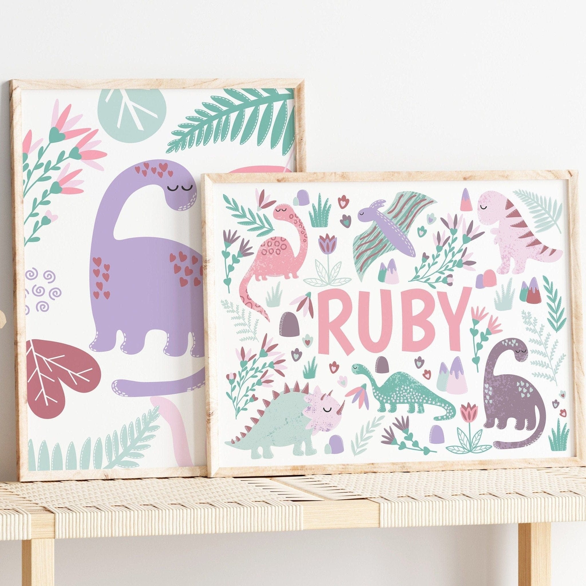 Landscape Dinosaur Name Print - Dolly and Fred Designs