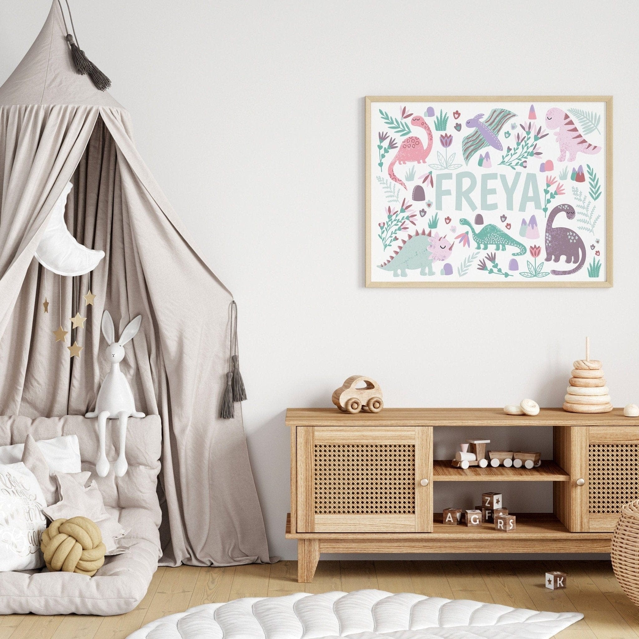 Landscape Dinosaur Name Print - Dolly and Fred Designs