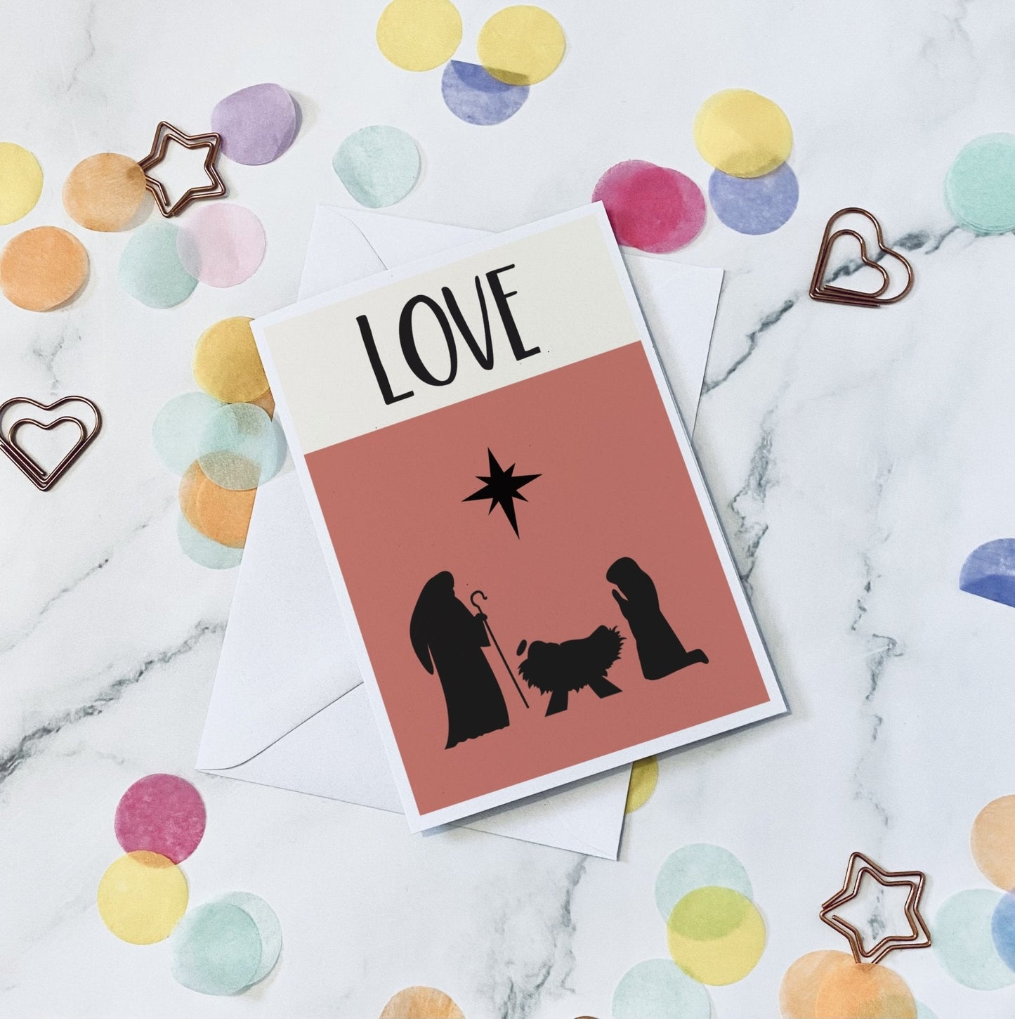 Love Nativity scene christmas card - Dolly and Fred Designs