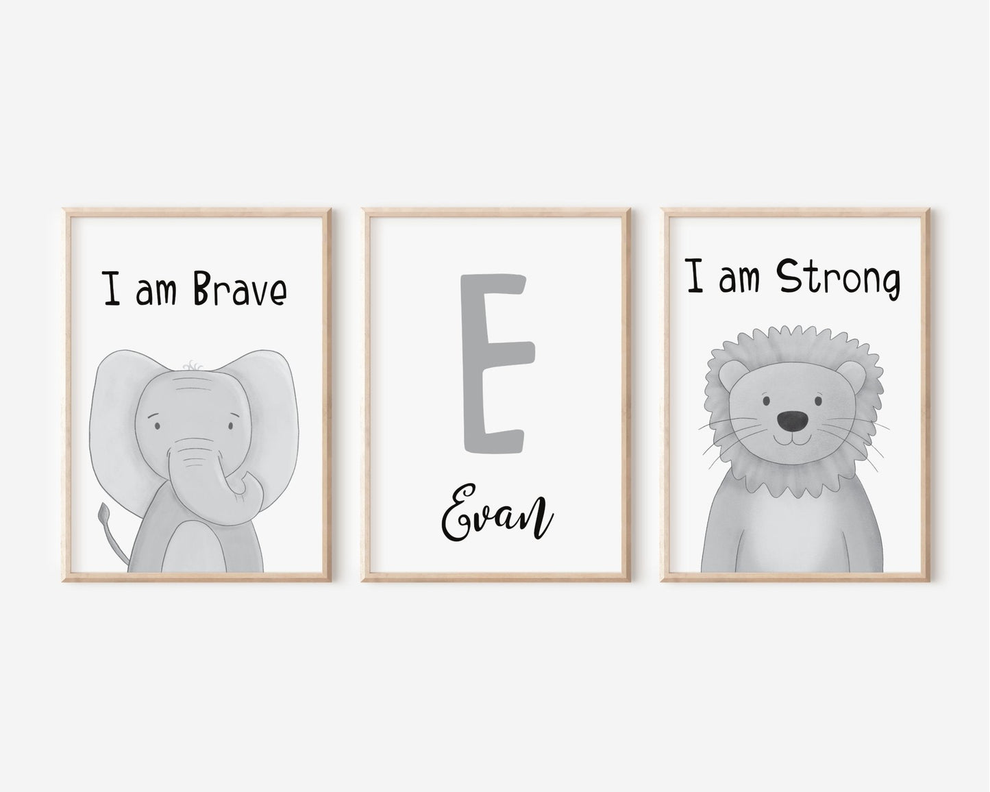 Monochrome Safari Affirmation Print Set of 3 - Dolly and Fred Designs