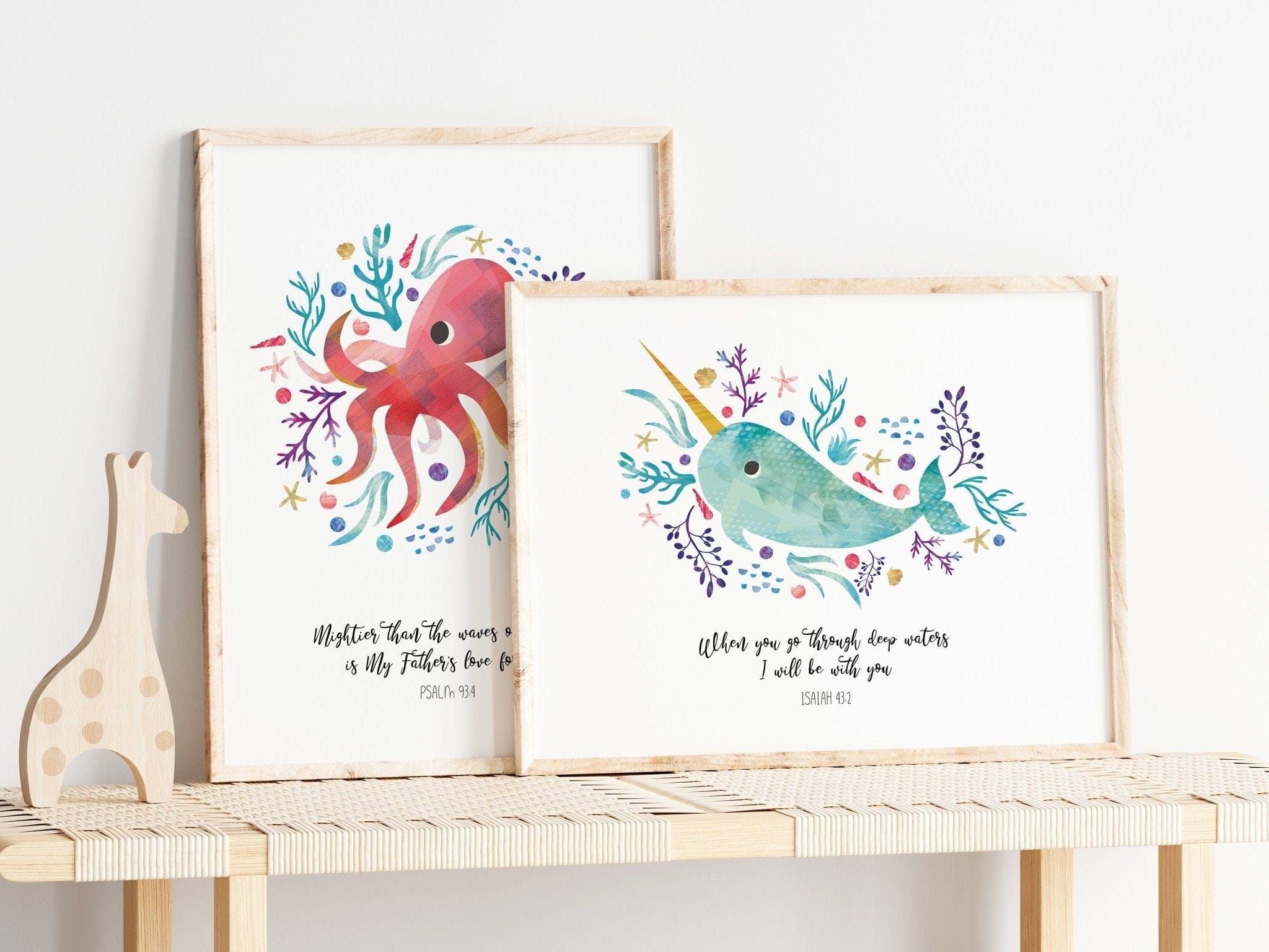 Narwhal bible verse print - Dolly and Fred Designs