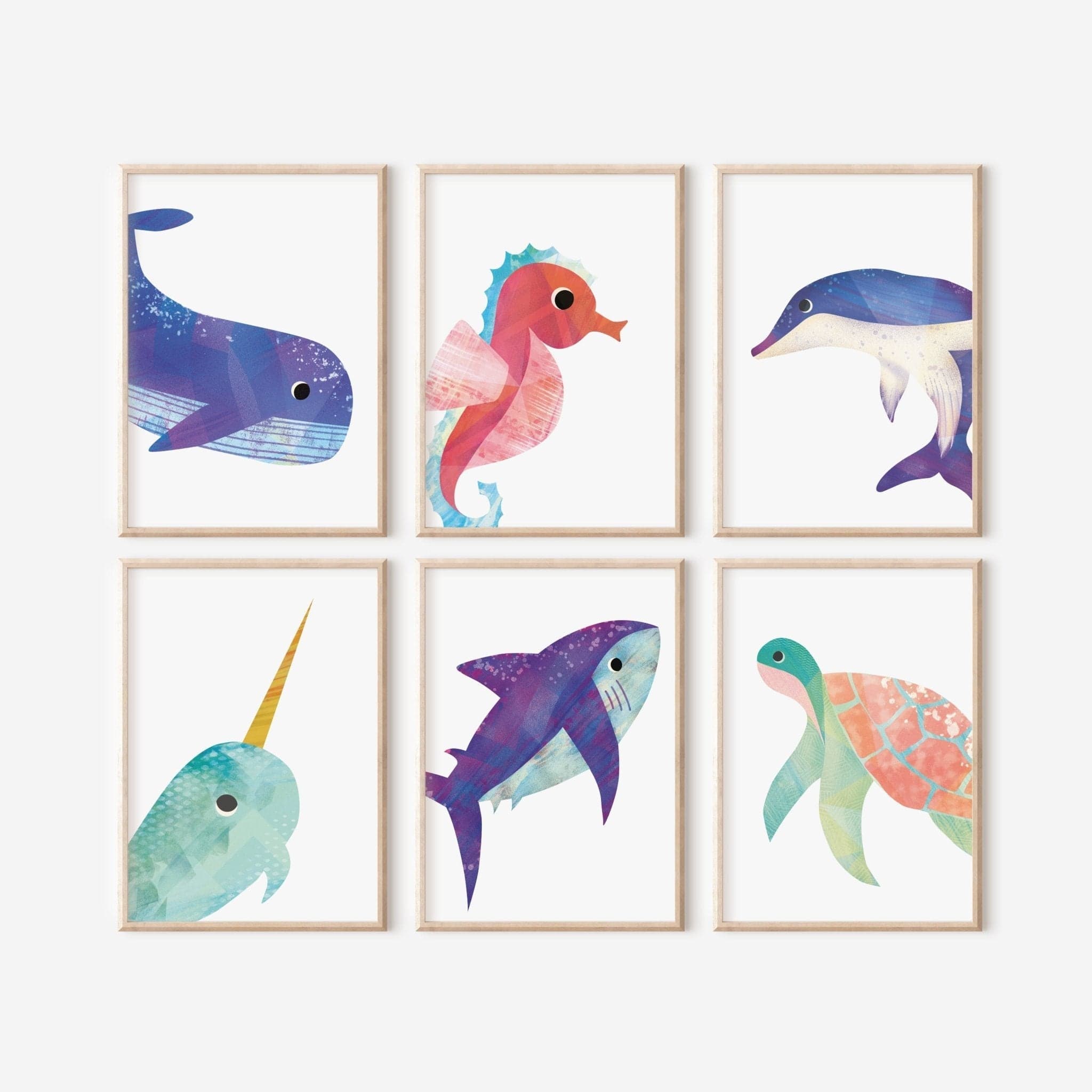 Ocean animal nursery prints - Dolly and Fred Designs