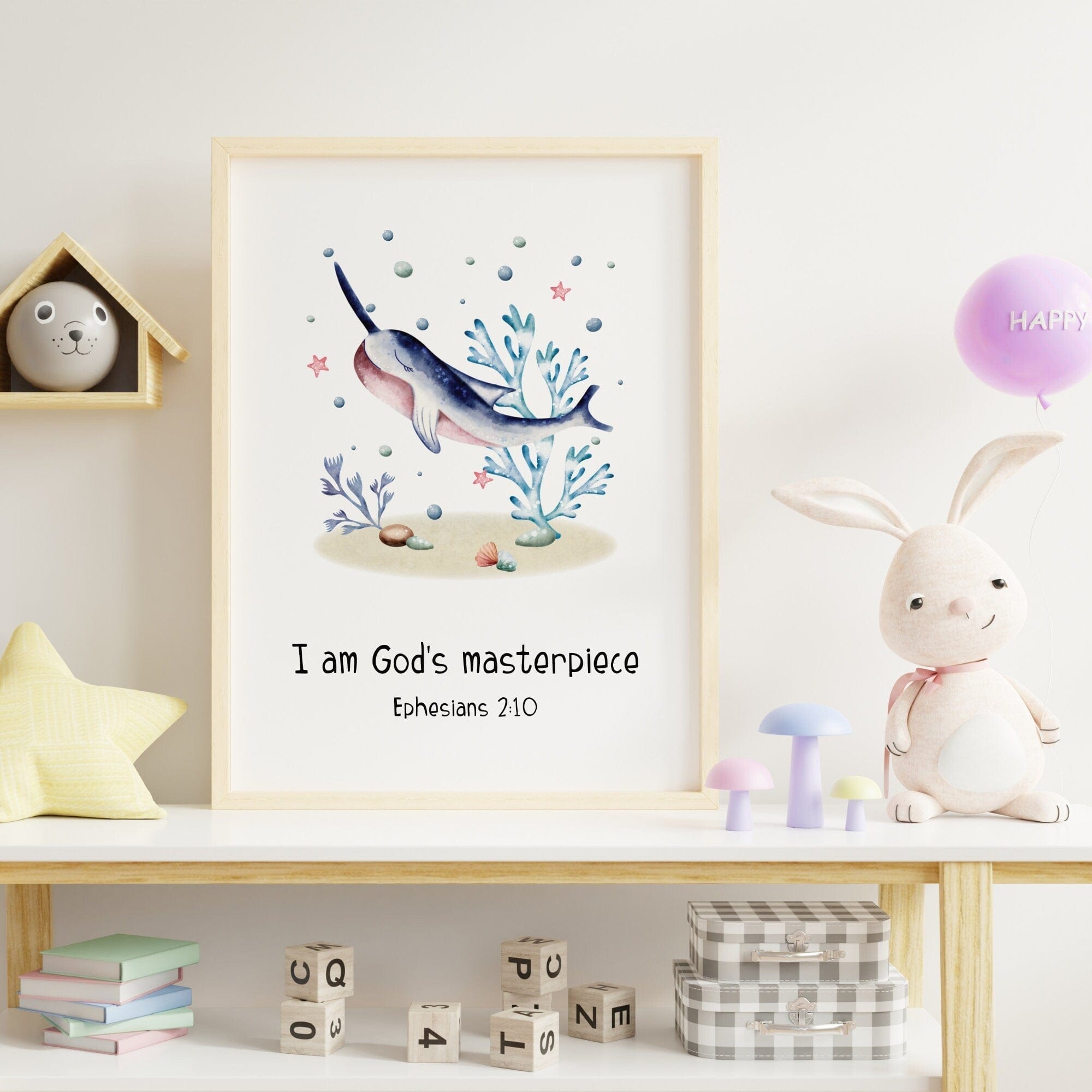Ocean Bible Verse Nursery Print set - Dolly and Fred Designs